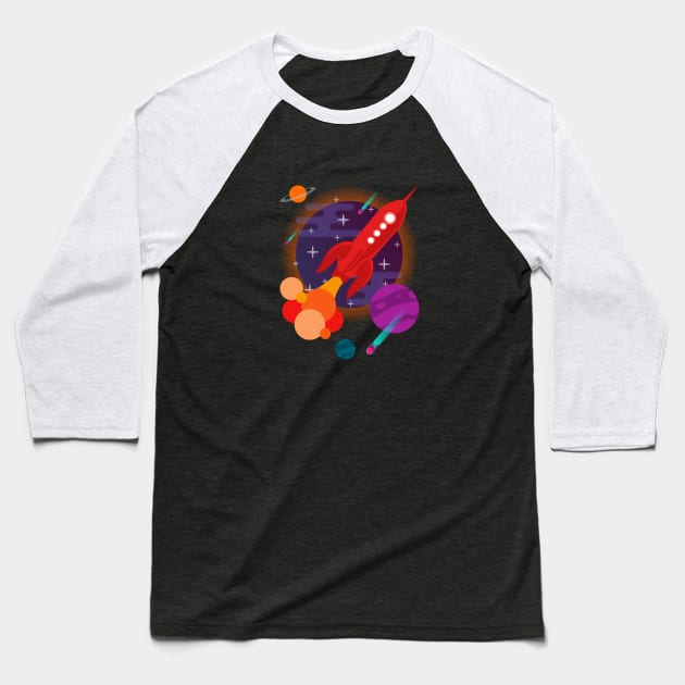 Spaceship Baseball T-Shirt by Red Rov